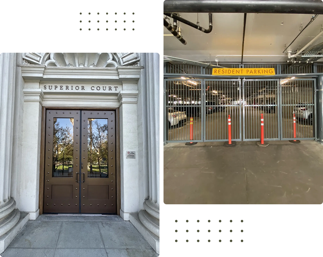 A picture of an entrance to the superior court building.